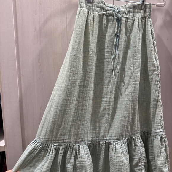 Free People Mellow Acid Wash Midi Skirt Polar Fog size Small - Picture 2 of 7